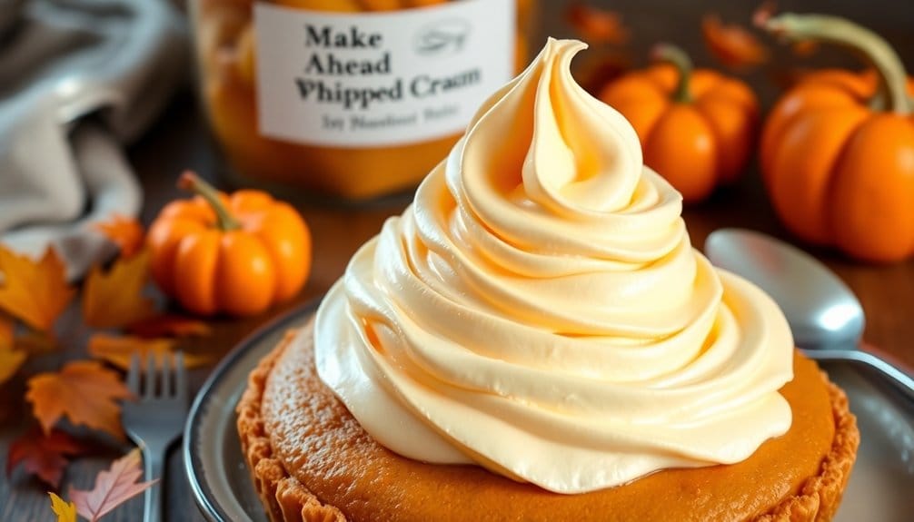 pumpkin pie whipped cream storage
