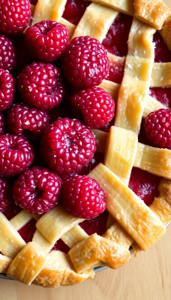 assemble raspberry rhubarb pie