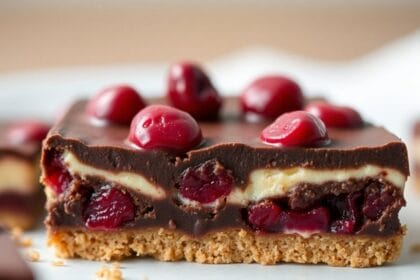 decadent chocolate cranberry bars