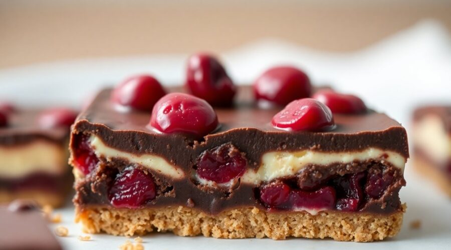 decadent chocolate cranberry bars