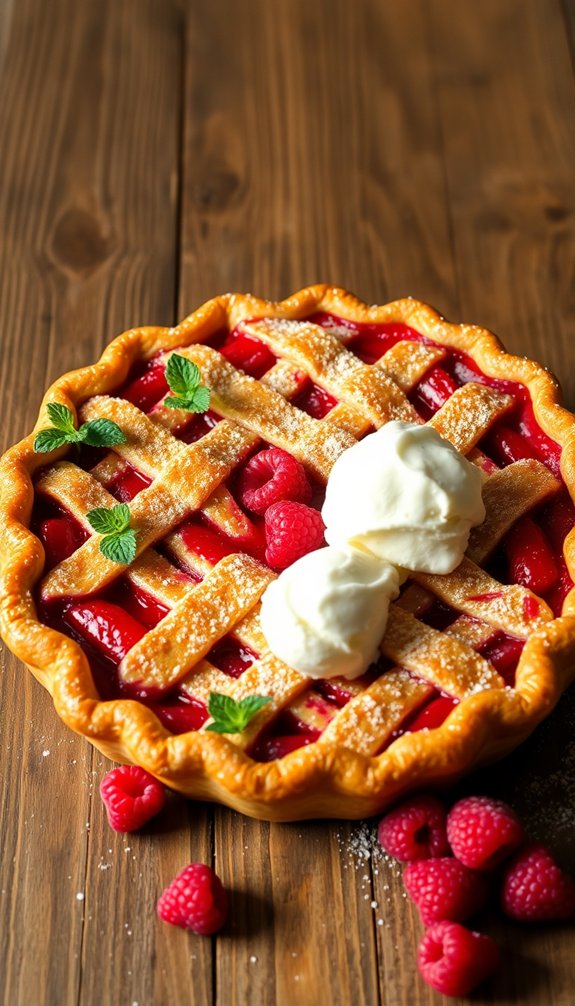 warm pie with ice cream