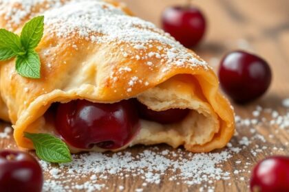 flaky fruity cherry pastries