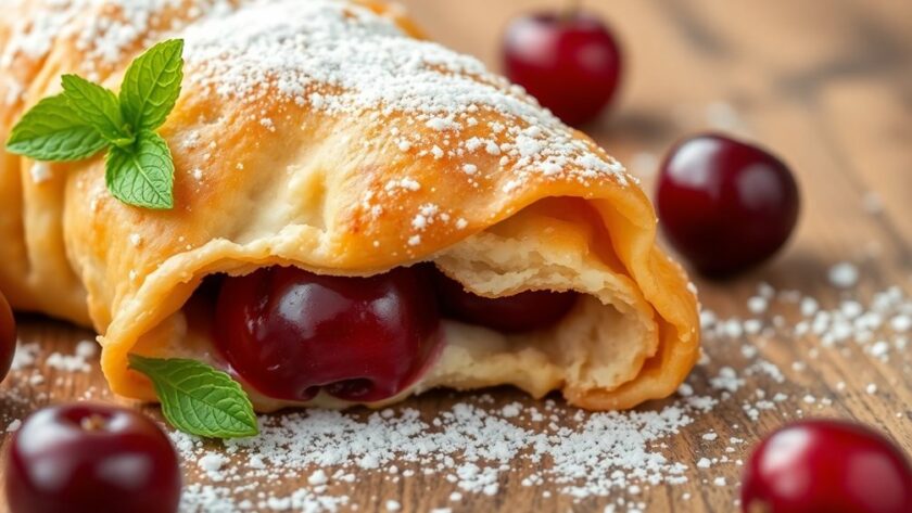 flaky fruity cherry pastries