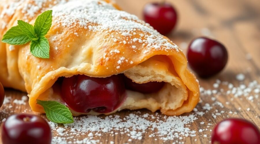 flaky fruity cherry pastries