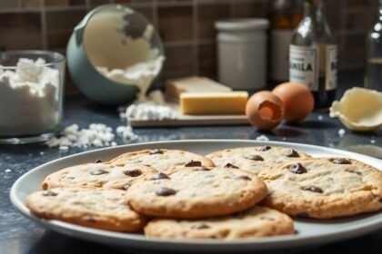 flat chocolate chip cookies