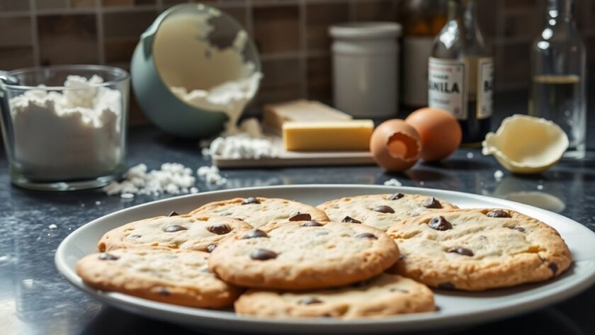 flat chocolate chip cookies