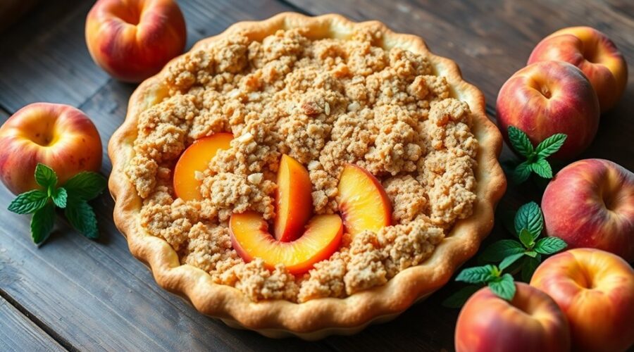 summer dessert peach crumble