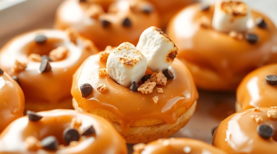 toasted marshmallow glaze donuts