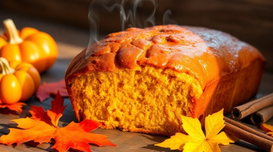 autumn inspired pumpkin bread