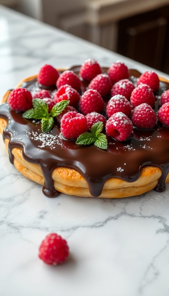decadent chocolate raspberry tart