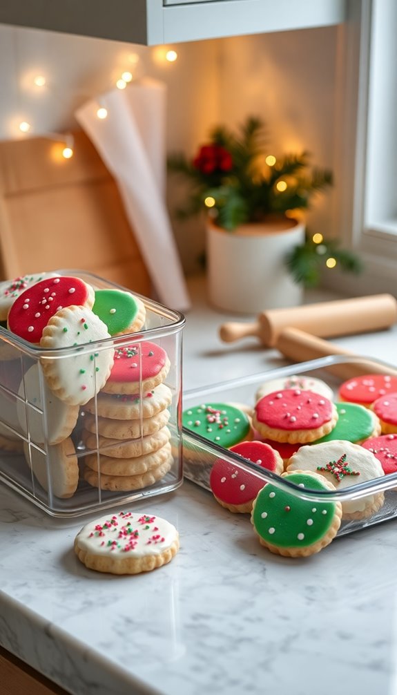freeze cookies in containers