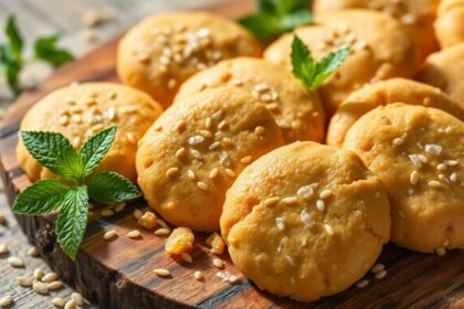 nutty crunchy sesame cookies