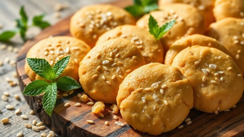 nutty crunchy sesame cookies