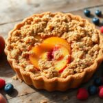peach pie with crunchy topping