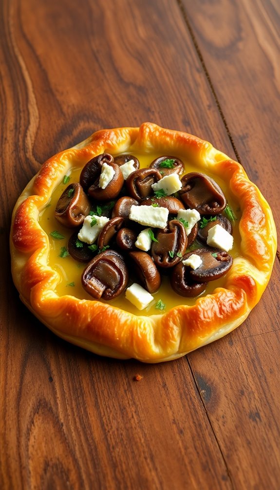 savory mushroom goat cheese tart