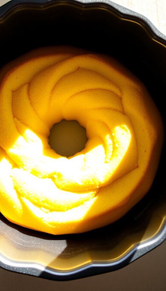 thoroughly grease and flour