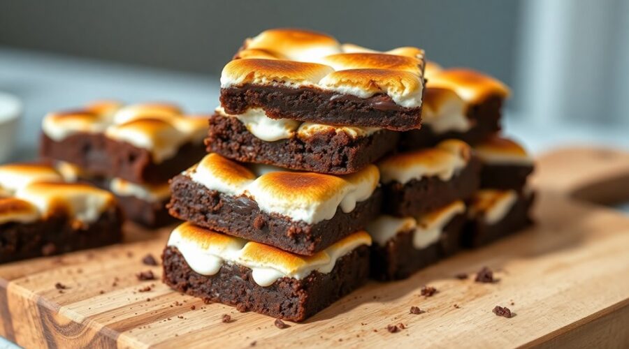 toasted marshmallow brownie bars