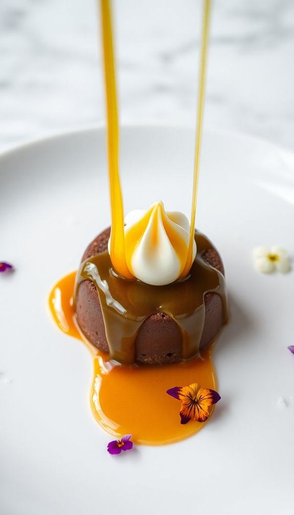 caramel drizzle enhances desserts
