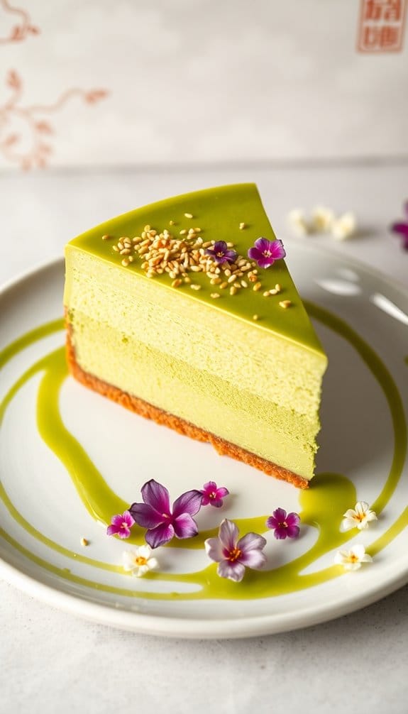 creamy matcha cheesecake delight
