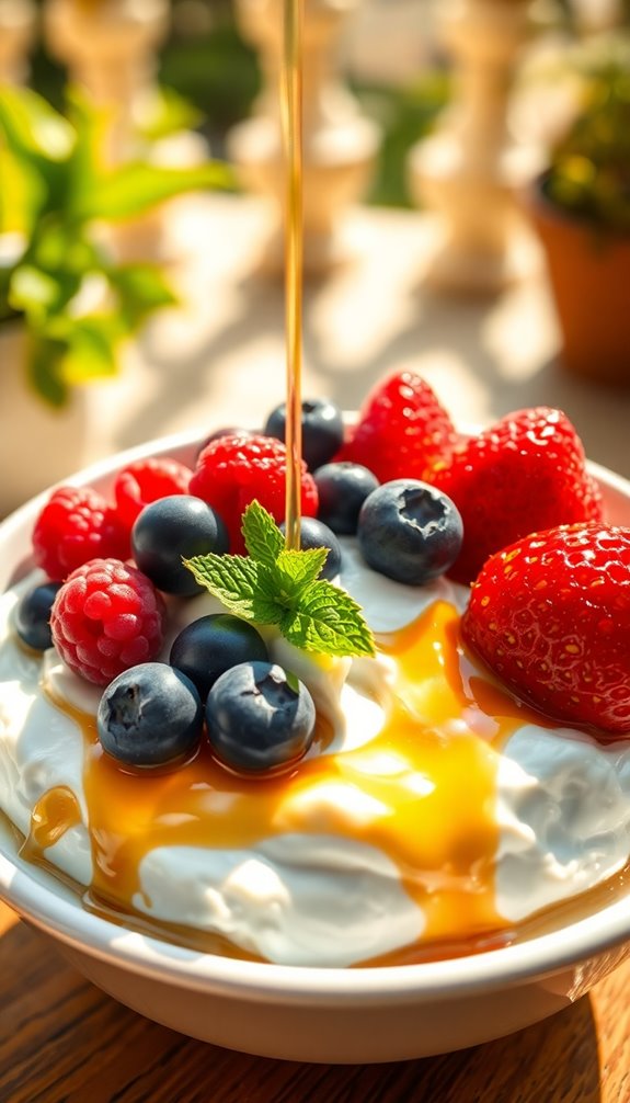 creamy yogurt with berries
