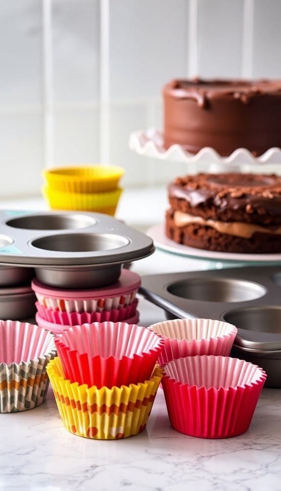 cupcake liners and pans