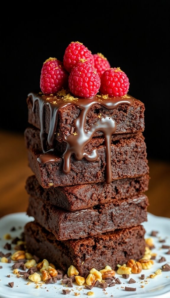 decadent layered chocolate brownies