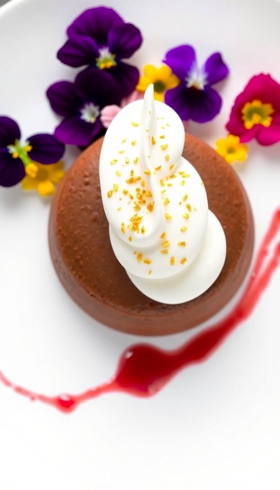 elegant desserts with edible flowers