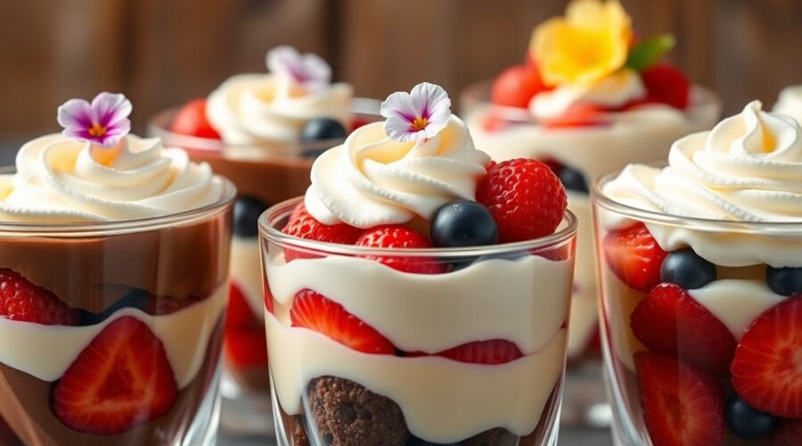 elegant glass dessert creations