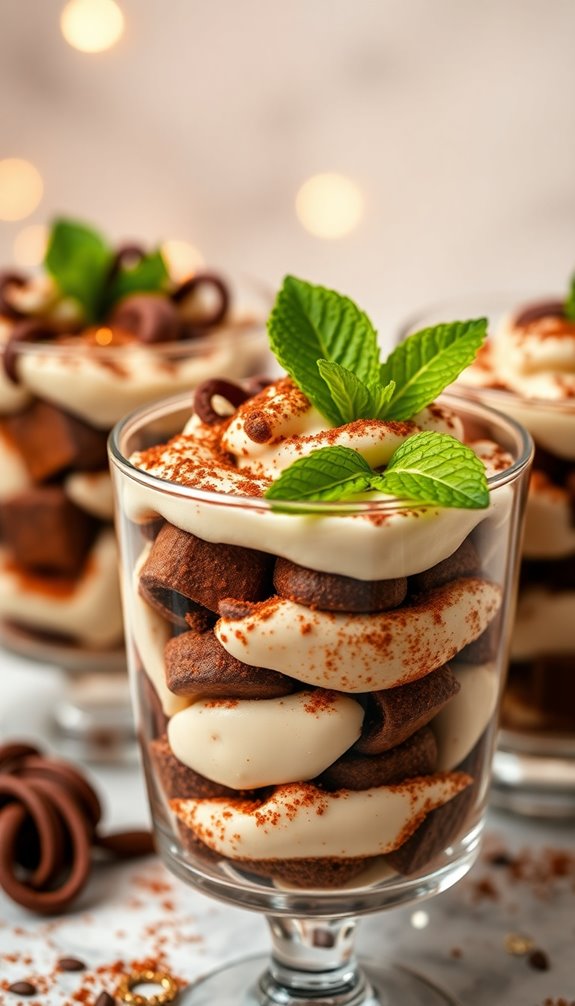 elegant individual tiramisu servings