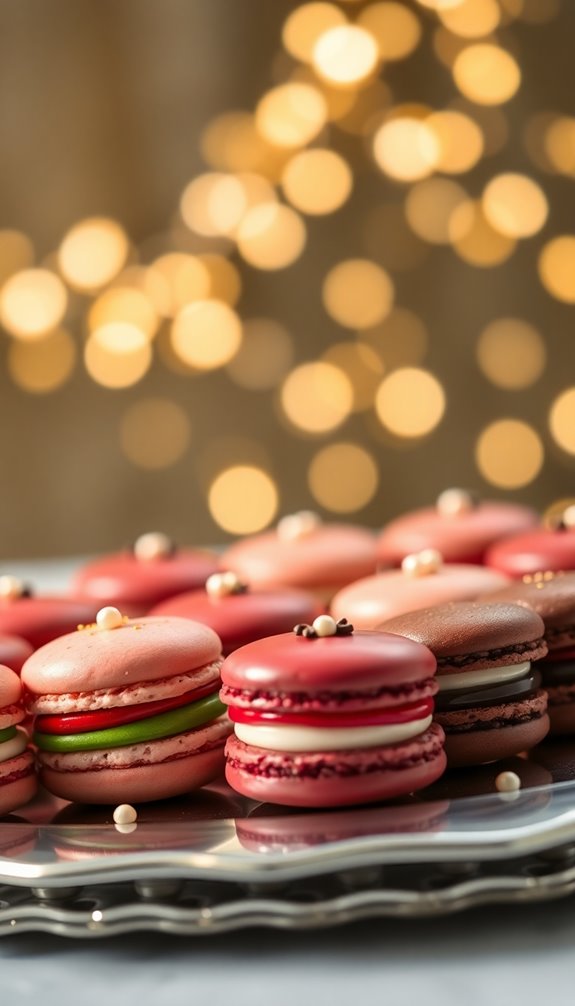 festive colorful french macarons