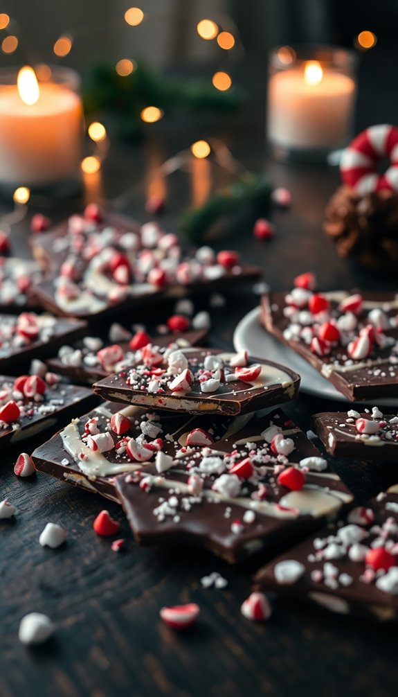 festive peppermint chocolate bark