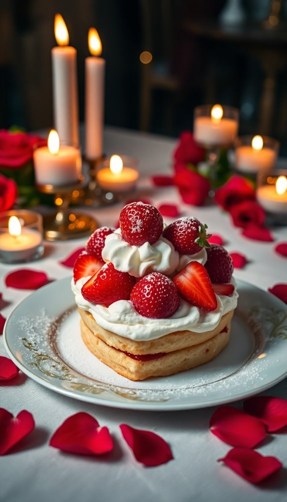 heart shaped strawberry shortcakes delight
