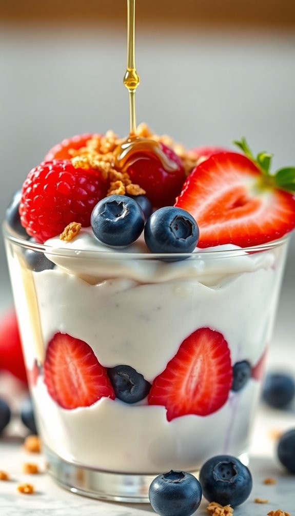 layered greek yogurt parfaits