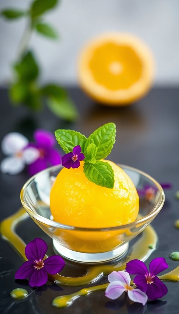 lemon basil sorbet delight