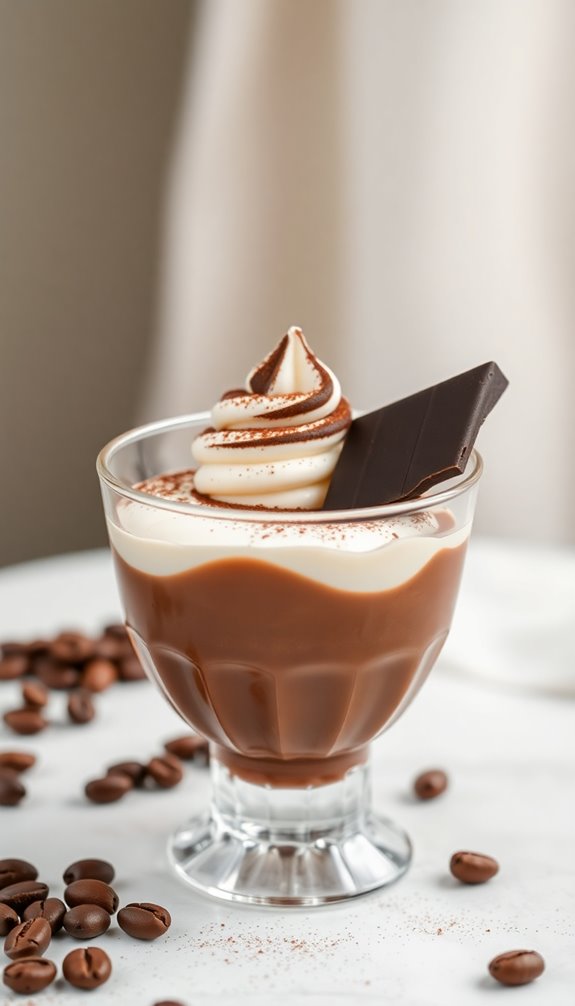 luxurious mocha panna cotta