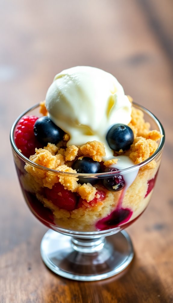 mini berry crumble cups