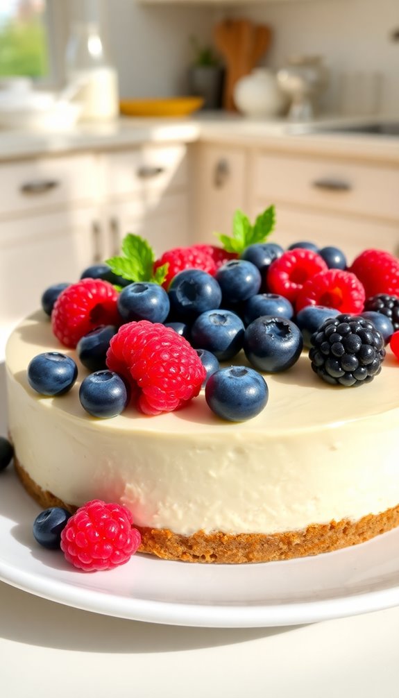 no bake cheesecake with berries
