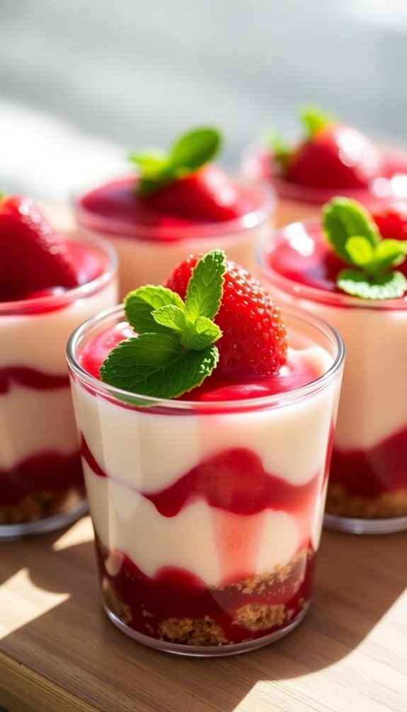 no bake strawberry cheesecake cups