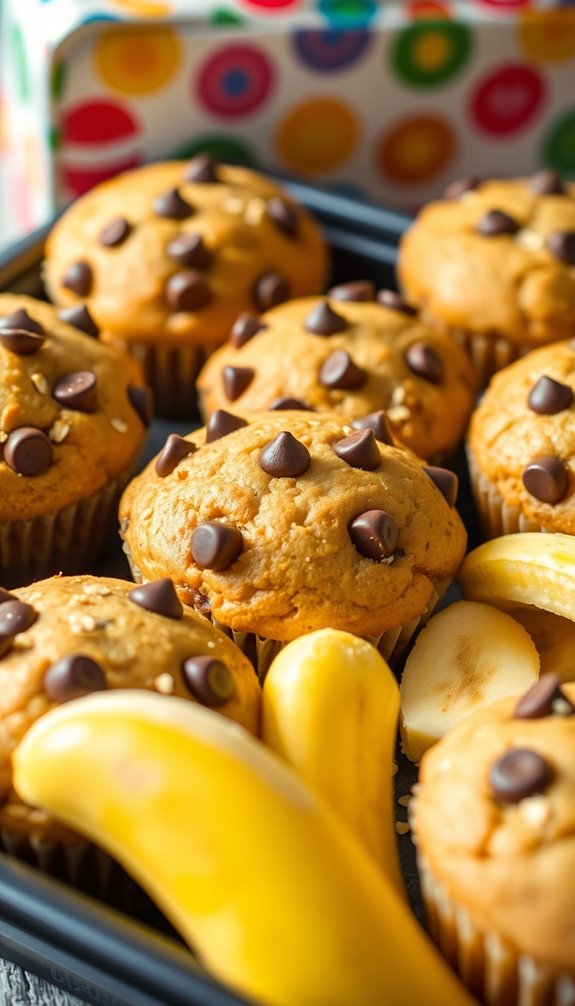 nut free chocolate banana muffins