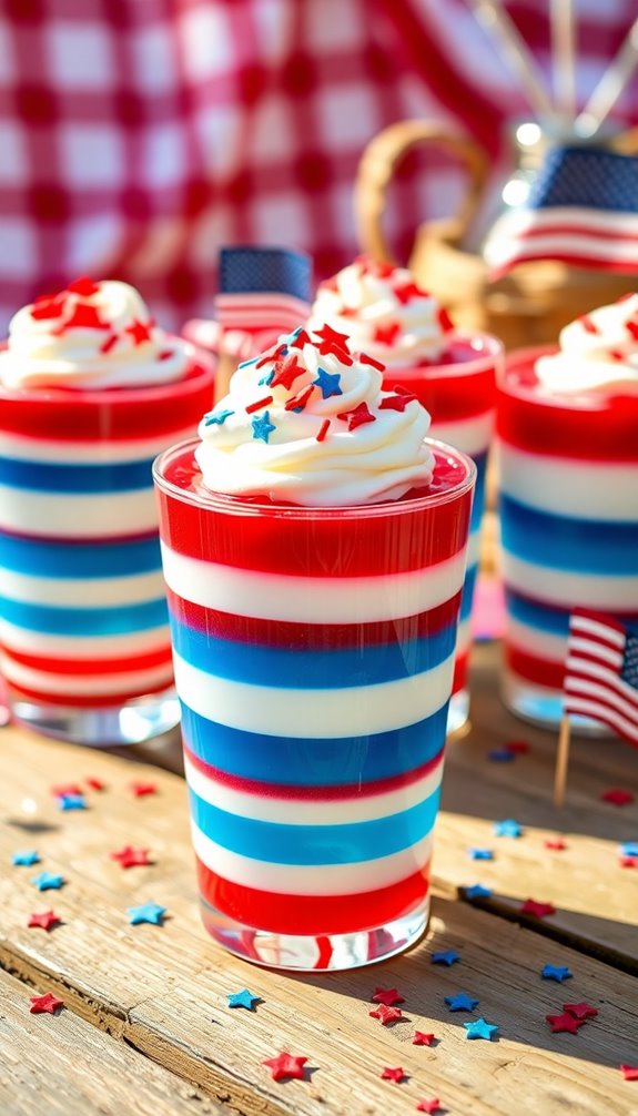 patriotic layered jello cups