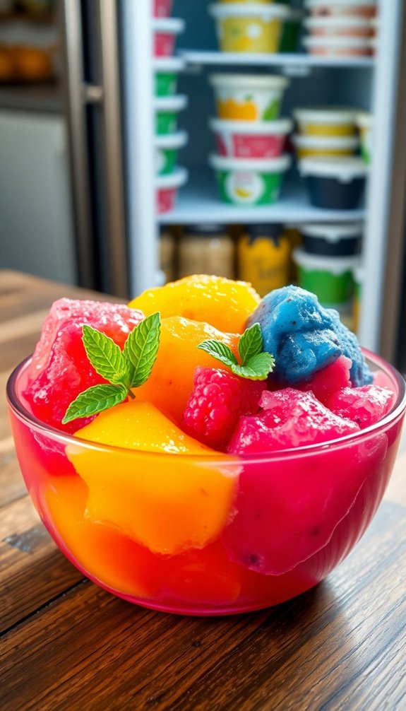 refreshing fruity sorbet treat