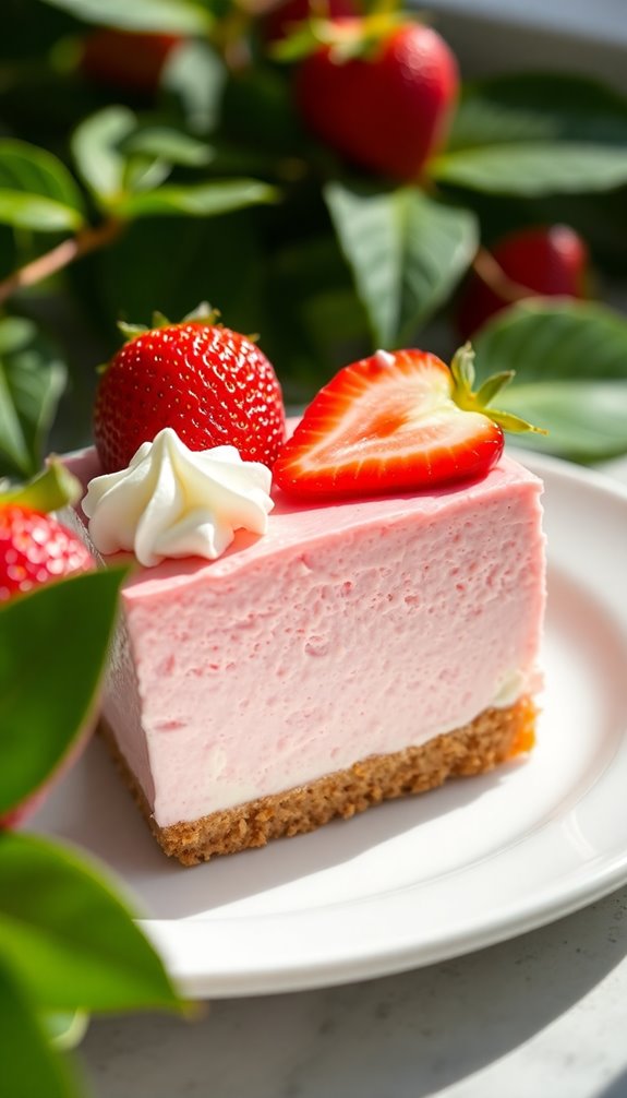 refreshing strawberry no bake cheesecake