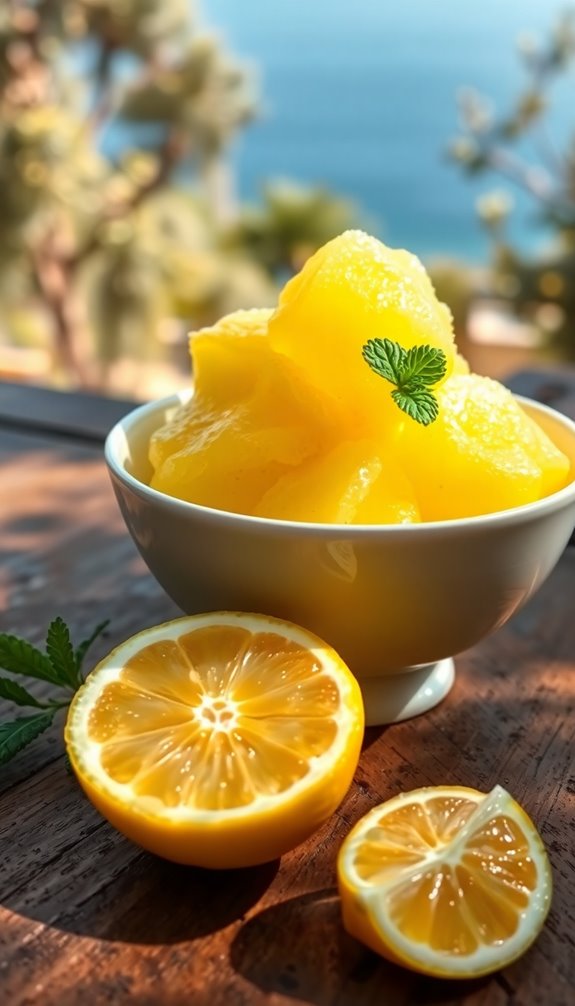refreshing summer lemon sorbet