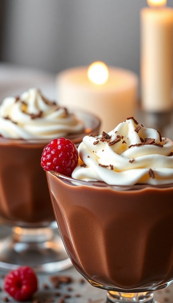 romantic chocolate mousse dessert