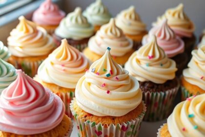 tall swirly frosted cupcakes