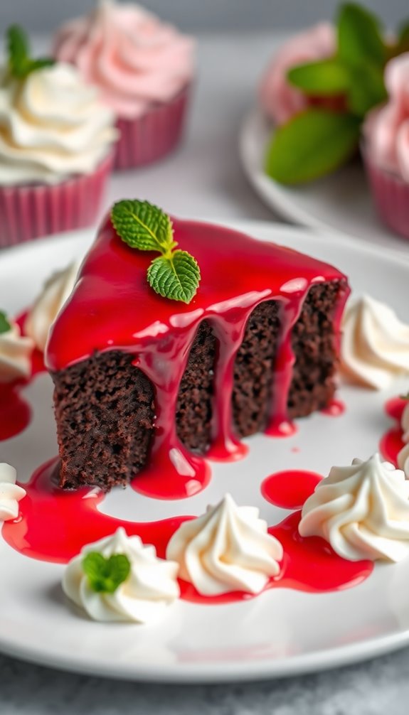 vibrant sauces enhance desserts