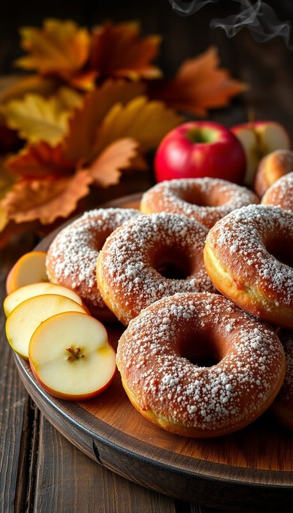 warm apple cinnamon donuts