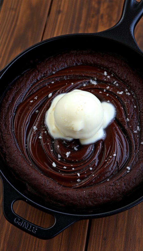 warm brownies with ice cream
