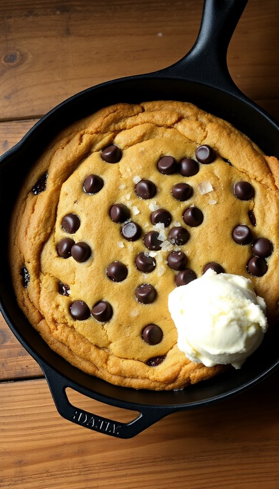 warm gooey skillet cookie