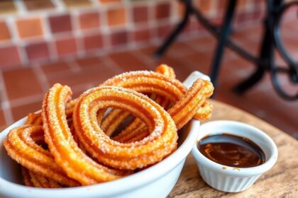 churros with chocolate dip